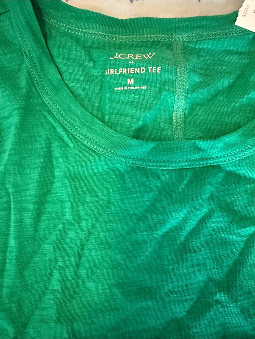 J. Crew Girlfriend Tee in Emerald Green